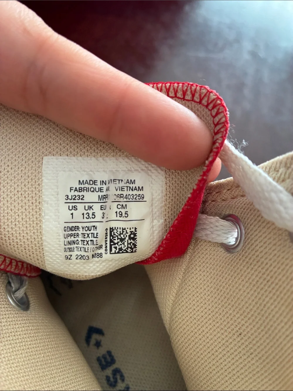 Converse Kids Red High-Top Canvas Sneakers with White Toe Cap